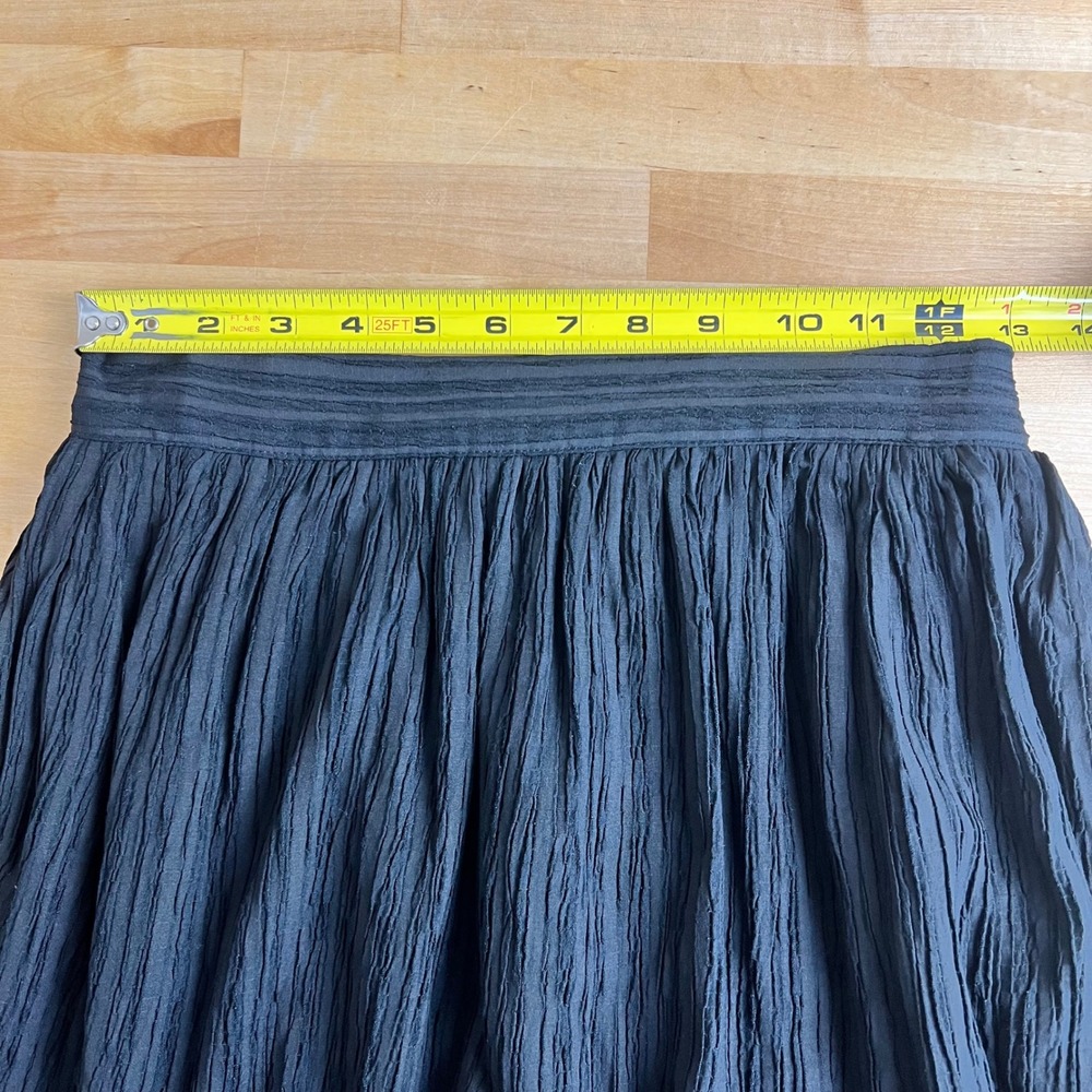 Lulus Skirt Maxi Pleated Size Small Black Plisse Textured High Waist Slit NEW - Picture 8 of 9